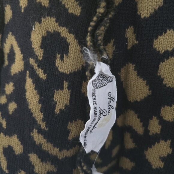 Leopard Print Shawl Collar Cardigan Wool Jacket - Picture 6 of 7